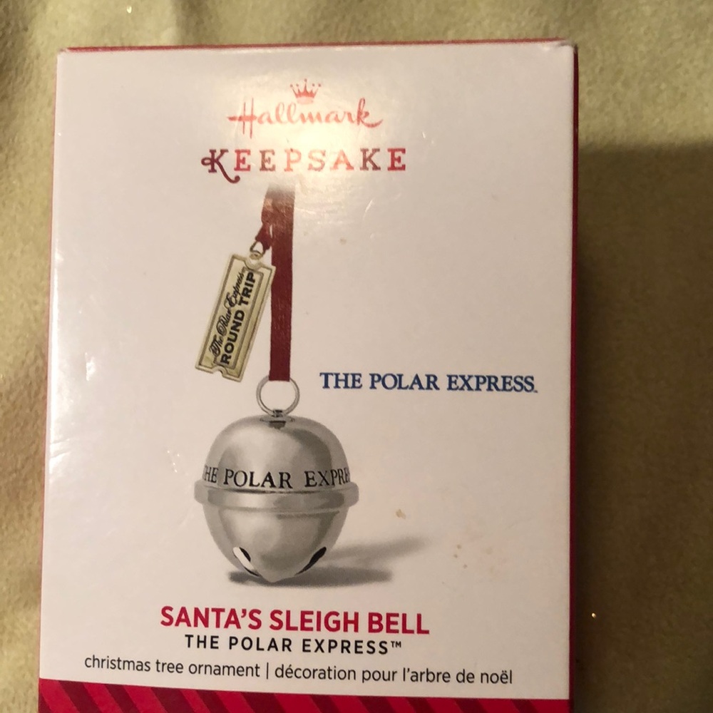 Hallmark Keepsake 2014 The Polar Express, Santa's Sleigh Bell Metal ornament.